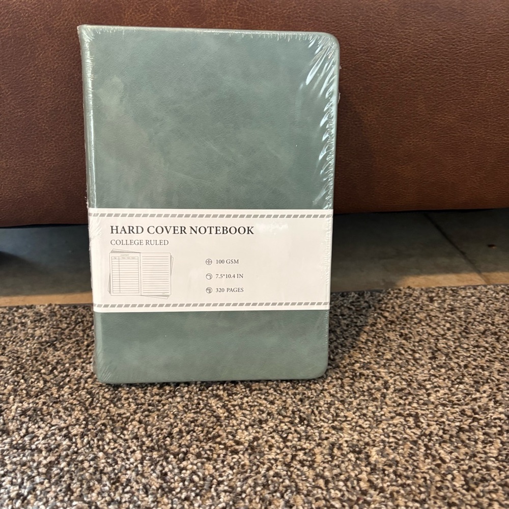 NEW! Hard Cover Notebook in Sage Green Journal Office Lists Still in Plastic - Picture 3 of 4